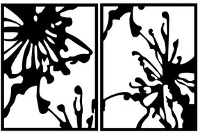 Διακοσμητικό Τοίχου Contemporary 891TNL1856 90x60cm Black Wallity Μέταλλο
