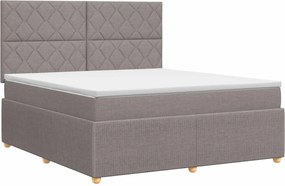 vidaXL Κρεβάτι box spring με στρώμα Taupe 140 x 200 cm Ύφασμα
