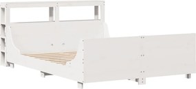 vidaXL Σκελετός Κρεβ. Χωρίς Στρώμα Λευκό 120x190 εκ Μασίφ Πεύκο
