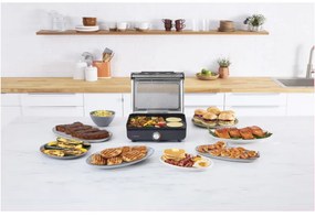 Ηλεκτρική ψησταριά Ninja GR101EU, 1450W, 28x37 cm, Γρήγορη θέρμανση, 60-260C, 2 πλάκες, Μαύρο
