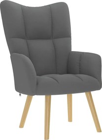 vidaXL Πολυθρόνα Relax Σκούρο Γκρι Υφασμάτινη με Υποπόδιο
