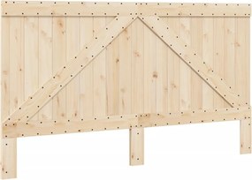 vidaXL Πλαίσιο Κρεβατιού με Κεφαλάρι Γκρι 200x200 εκ. Μασίφ Πεύκο