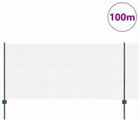 vidaXL Φράχτης με Στήλες. Πράσινο 1 x 100 m Ατσάλι