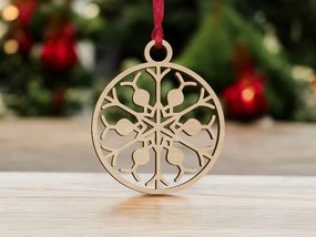 Intra απο ξύλο plywood 3mm-4mm πάχος – Χριστουγεννιάτικο στολίδι με μπάλα χιονιού 30x35 cm INTRAVECTRY-MY545620