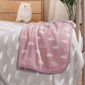 Κουβέρτα Βελουτέ Αγκαλιάς (75x100) Nef-Nef Homeware Bebe Clouds Pink