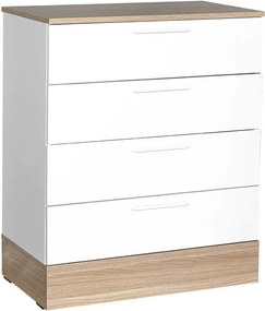 Συρταριέρα Base Megapap χρώμα oak - λευκό 72x40x88εκ.