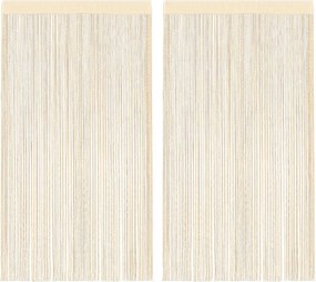 vidaXL Κουρτίνες με Κρόσσια 2 τεμ. Κρεμ 100 x 250 εκ.