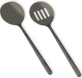 Κουτάλες Σερβιρίσματος (Σετ 2Τμχ) 742TMA4108 25cm Black Hermia Stainless Steel