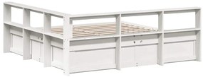 vidaXL Κρεβάτι Βιβλιοθήκη Χωρίς Στρώμα 200x200 εκ Μασίφ Ξύλο Πεύκου