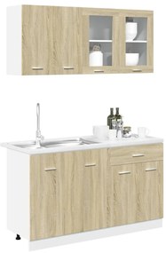 vidaXL Σετ Επίπλων Κουζίνας 4 Τεμαχίων Sonoma Δρυς Επεξ. Ξύλο