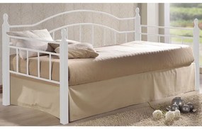 VINCENT Daybed Κρεβάτι Μονό Μέταλλο Βαφή Άσπρο, Ξύλο -Ασπρο 98x201x99cm για Στρώμα 90x190 Ε8072,1