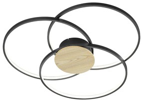 Sedona Μοντέρνα Μεταλλική Πλαφονιέρα Οροφής με Ενσωματωμένο LED σε Μαύρο χρώμα Trio Lighting 673210332