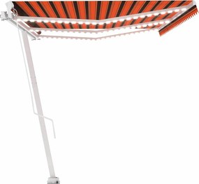 vidaXL Χειροκίνητη τέντα με ηλιακό LED 6 x 3 m