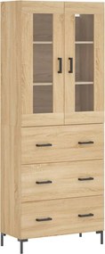 vidaXL Ντουλάπι Sonoma δρυς 69,5 x 34 x 180 εκ. από Επεξεργασμένο Ξύλο