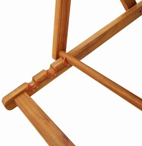 vidaXL Καρέκλα Παραλίας με μαξιλάρι 2 pcs Καφέ 61.5 x 123 x 82cm