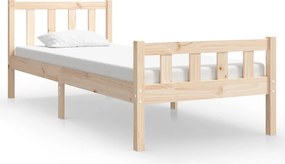vidaXL Πλαίσιο Κρεβατιού 75 x 190 εκ. από Μασίφ Ξύλο Small Single
