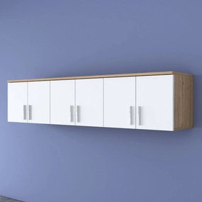 Ράφι Τοίχου Καρυδί / Λευκό CRUAGE 180x37.5x41.4