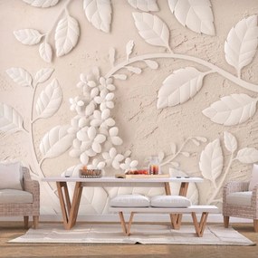 Αυτοκόλλητη φωτοταπετσαρία - Paper Flowers (Beige) - 343x245