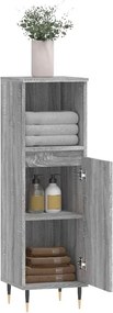 vidaXL Ντουλάπι Μπάνιου Γκρι Sonoma 30x30x100 εκ. Επεξεργασμένο Ξύλο