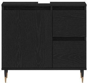 vidaXL Ντουλάπι Μπάνιου Μαύρη δρυς 65 x 33 x 60 εκ Επεξεργασμένο ξύλο