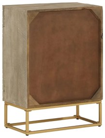 vidaXL Ντουλάπι 55 x 30 x 76 εκ. από Μασίφ Ξύλο Μάνγκο και Σίδηρο