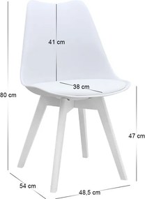 Σετ τραπεζαρία 5τμχ Darlen - Viva Megapap χρώμα λευκό 125x72x74εκ.