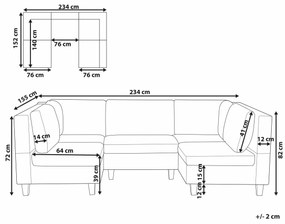 Πολυμορφικός γωνιακός καναπές Berwyn 1772, Μαύρο, 234x152x82cm, 99 kg, Πόδια: Ξύλο, Ξύλο: Ευκάλυπτος | Epipla1.gr