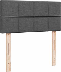 vidaXL Κρεβάτι Boxspring με Στρώμα Σκούρο Γκρι 100x200 εκ. Υφασμάτινο