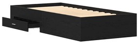 vidaXL Κρεβάτι με Συρτάρια Μαύρη δρυς 100 x 200 cm Επεξεργασμένο ξύλο