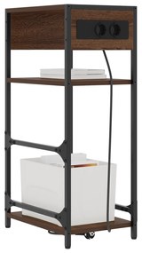 vidaXL Κομοδίνο Καφέ δρυς 40 x 27 x 76 εκ Επεξεργασμένο ξύλο