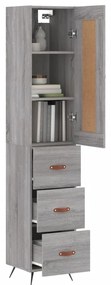 vidaXL Μπουφές Sonoma Γκρι 34,5 x 34 x 180 εκ. από Επεξεργασμένο Ξύλο