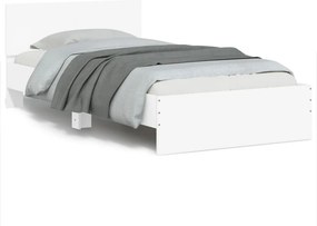 vidaXL Πλαίσιο Κρεβατιού με Κεφαλάρι Λευκό 100x200 εκ. Επεξ. Ξύλο