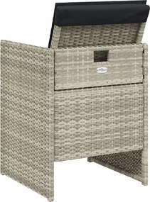 vidaXL Σετ Τραπεζαρίας Κήπου 5 τεμ. Αν. Γκρι Συνθ. Ρατάν με Μαξιλάρια