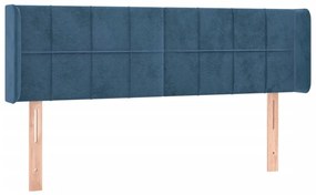 Κεφαλάρι με Πτερύγια Σκούρο Μπλε 147x16x78/88 εκ. Βελούδινο 3118820