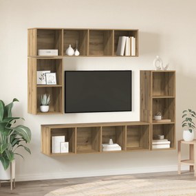 vidaXL Σετ επίπλου τηλεόρασης 4 pcs artisan δρυς Επεξεργασμένο ξύλο