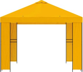 vidaXL Κιόσκι 3 x 3 m Κίτρινο Πολυεστέρας και Χάλυβας 190 gsm