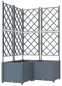 vidaXL Γλάστρα Κήπου με Τέντα 3 τεμ Ανοιχτό γκρι 80x80x143 εκ