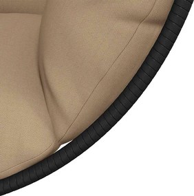 vidaXL Πολυθρόνα Egg Κρεμαστή με Βάση Taupe Συνθ. Ρατάν / Ατσάλι