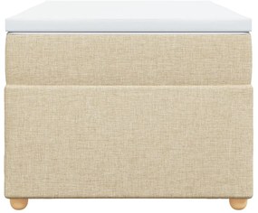vidaXL Κρεβάτι Boxspring με Στρώμα Κρεμ 90x190 εκ.Υφασμάτινο