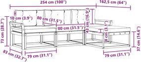 vidaXL Σειρά Καναπέ Εξωτερικού 4 pcs Λευκό και Μπεζ Πολυεστέρας