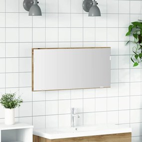 vidaXL Καθρέφτης Ντουλάπι Μπάνιου  με LED Φως Δρυ Τεχνίτη 80x37 εκ.