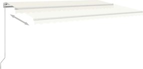 vidaXL Τέντα Συρόμενη Χειροκίνητη Κρεμ 500x350 εκ.