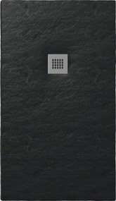 Sanitec Flat Stone 80x100 - Παραλληλόγραμμη ντουζιέρα πέτρινη - 28.Anthracite
