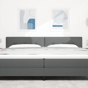 vidaXL LED Κεφαλάρι με Κουμπιά Στημένο Γκρι 100 εκ Υφάσμα