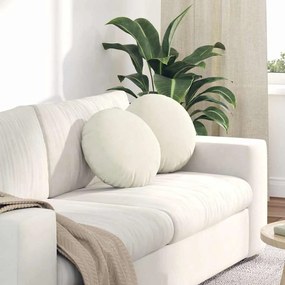 vidaXL Μαξιλάρια καθισμάτων 2 pcs Κρεμ Ø 40 x 13 εκ. Βελούδο