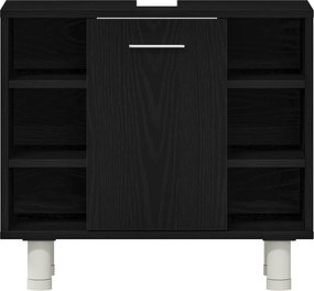 vidaXL Ντουλάπι Μπάνιου Μαύρη Οξυά 60 x 32 x 54 εκ Επεξεργασμένο ξύλο