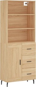 vidaXL Ντουλάπι Sonoma δρυς 69,5 x 34 x 180 εκ. από Επεξεργασμένο Ξύλο