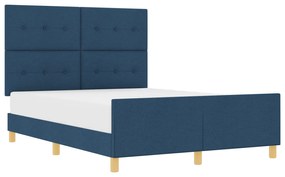 vidaXL Κρεβάτι Μπλε 160x200 εκ. Υφάσματος