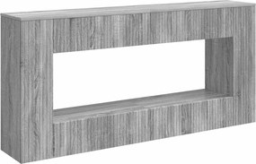 vidaXL Τραπέζι κονσόλας Ριγέ Γκρι Σονομά 155 x 29 x 74 εκ.