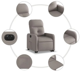 vidaXL Πολυθρόνα Ηλεκτρική Ανακλ.Taupe Υφασμάτινη